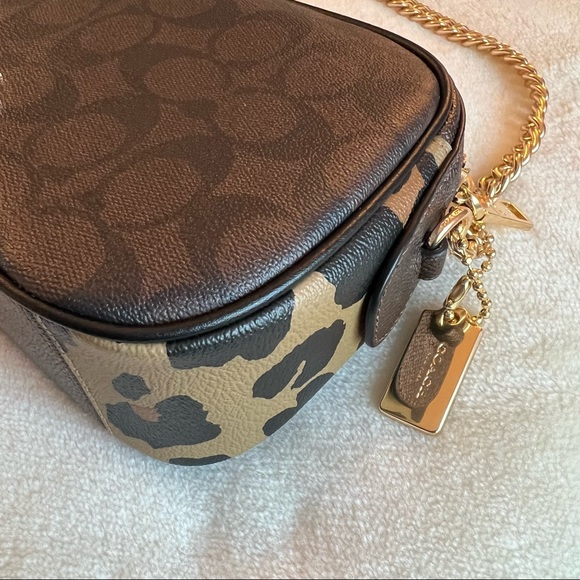 Coach Handbags - Coach Leopard F35083 Isla Chain Crossbody Signature